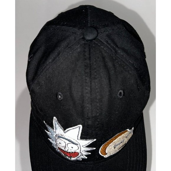 Rick & Morty HEADS Adult-swim ADJUSTABLE BLACK Hat Cap EMBROIDERED Adult Swim - Picture 6 of 9